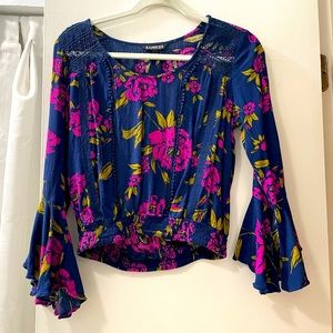 Express floral top with bell sleeves